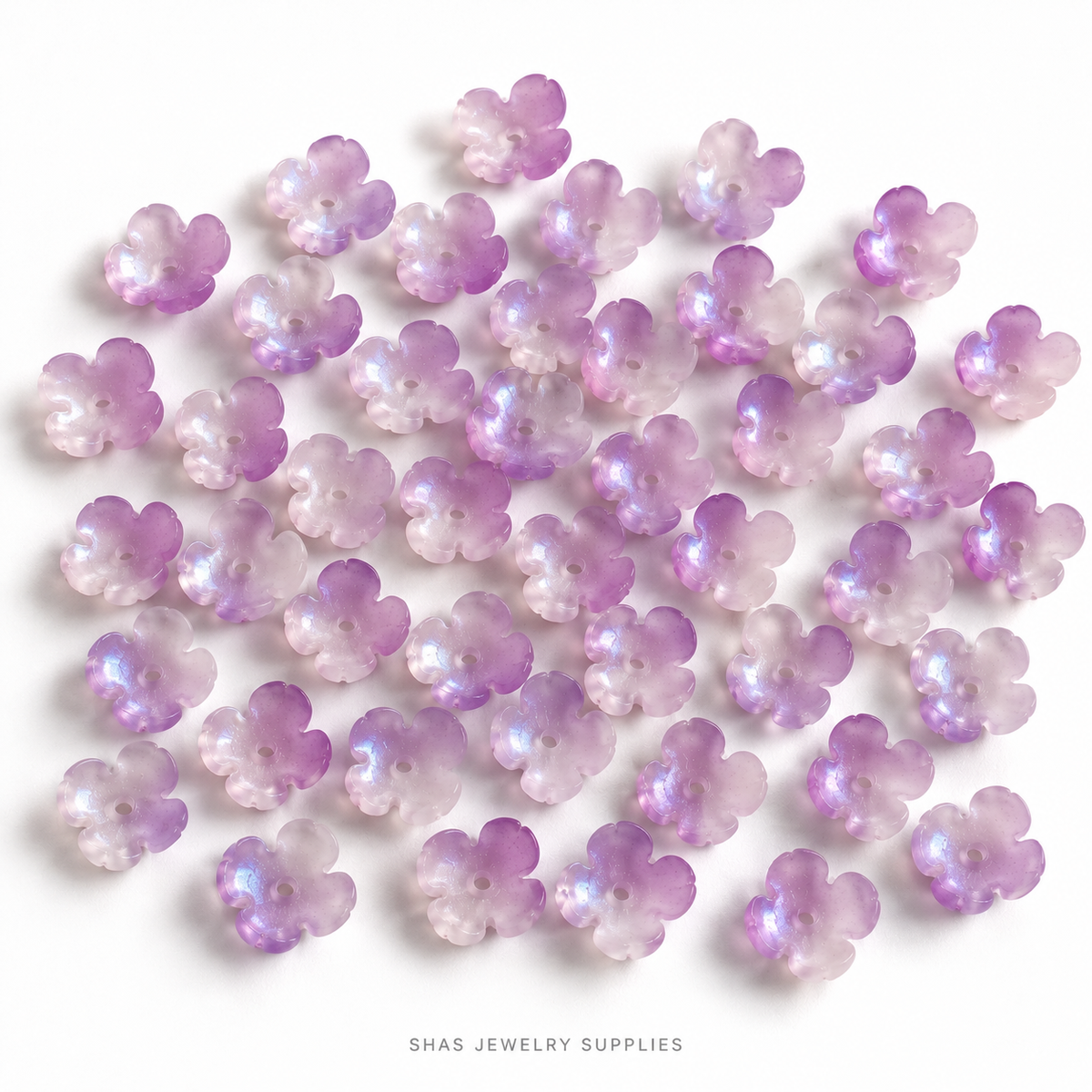 GB71 Four Petal Flower Glass Beads ( 1 pc ) Czech Bead