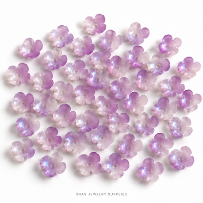 GB71 Four Petal Flower Glass Beads ( 1 pc ) Czech Bead