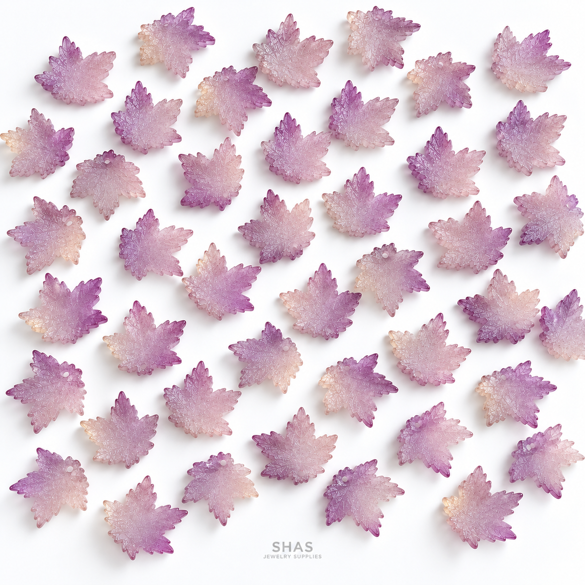 GB70 Maple Leaf Glass Beads ( 1 pc )  Lampwork Bead