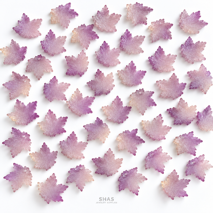 GB70 Maple Leaf Glass Beads ( 1 pc )  Lampwork Bead