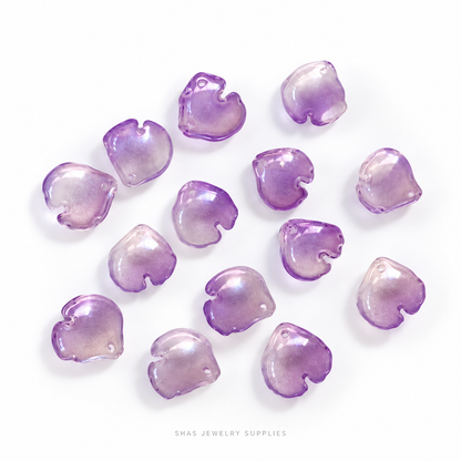 GB74 Peony Petal Glass Beads ( 1 pc ) Czech Bead