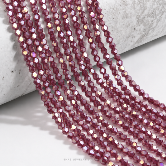 GB78J Dark Mauve Crystal Beads ( 1 pc ) AAA Quality