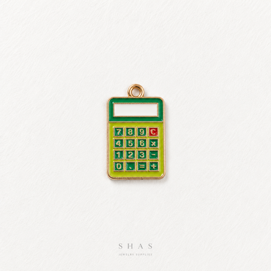 EC09A Calculator Enamel Charm ( 1 pc ) High Quality Shine