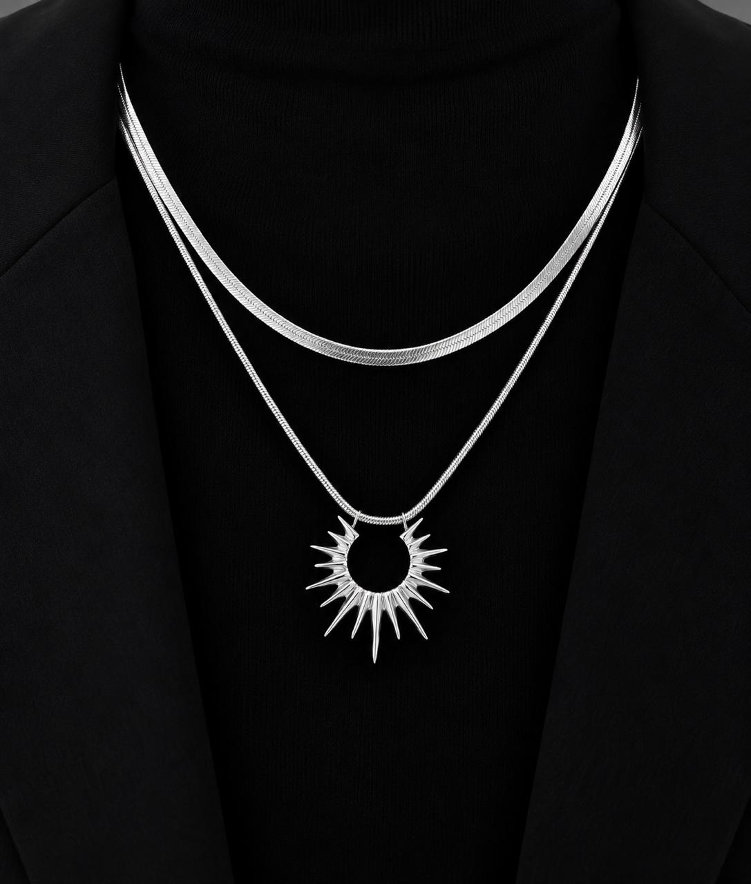 MEJ02E Necklace - Silver PVD plated