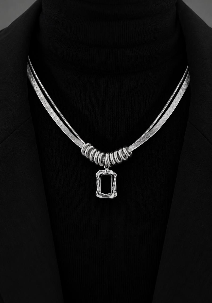 MEJ03A Necklace - Silver PVD plated
