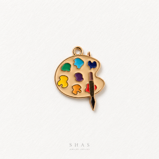 EC08X Paint Palette Enamel Charm ( 1 pc ) High Quality Shine