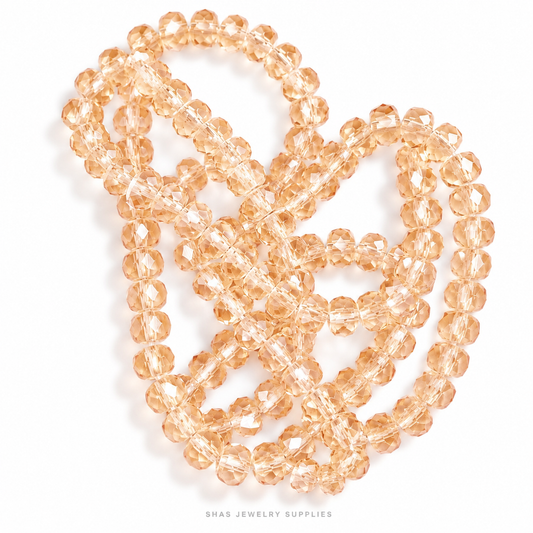 GB80A Light Champagne Wheel Crystal Beads ( 1 pc ) AAA Quality