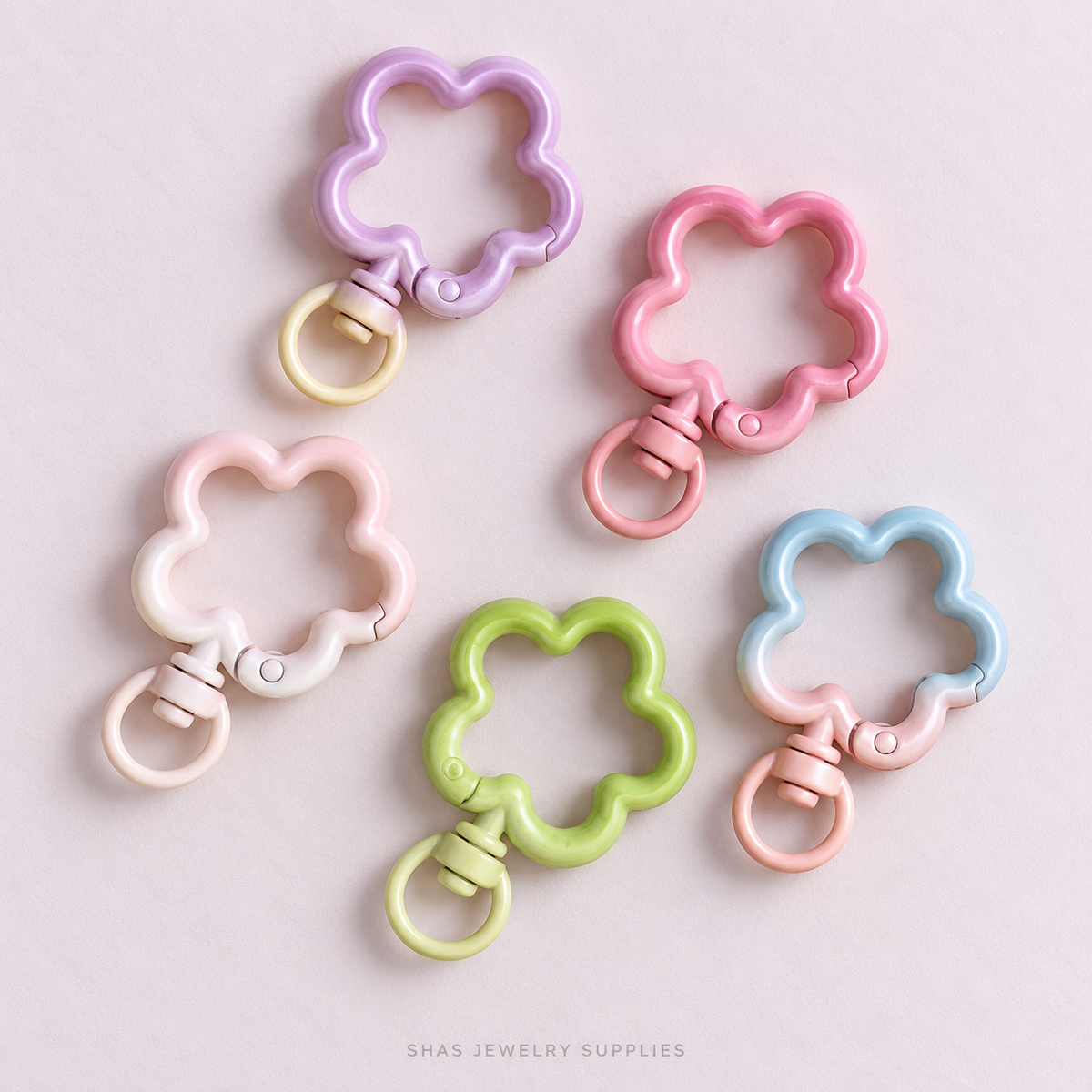 KC42 Floral Door Buckle Keychain Clasp ( 1 pc )