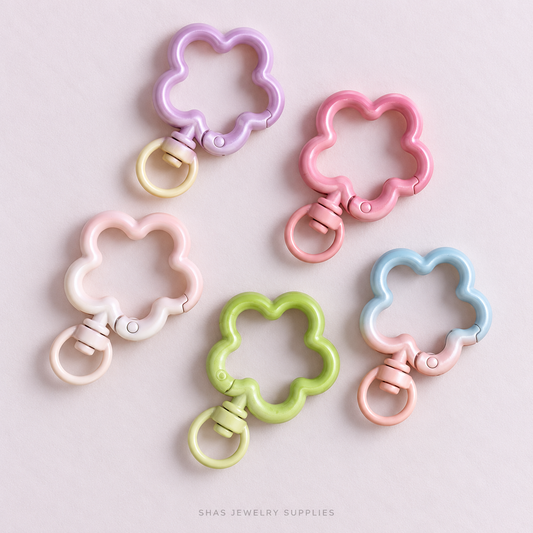 KC42 Floral Door Buckle Keychain Clasp ( 1 pc )