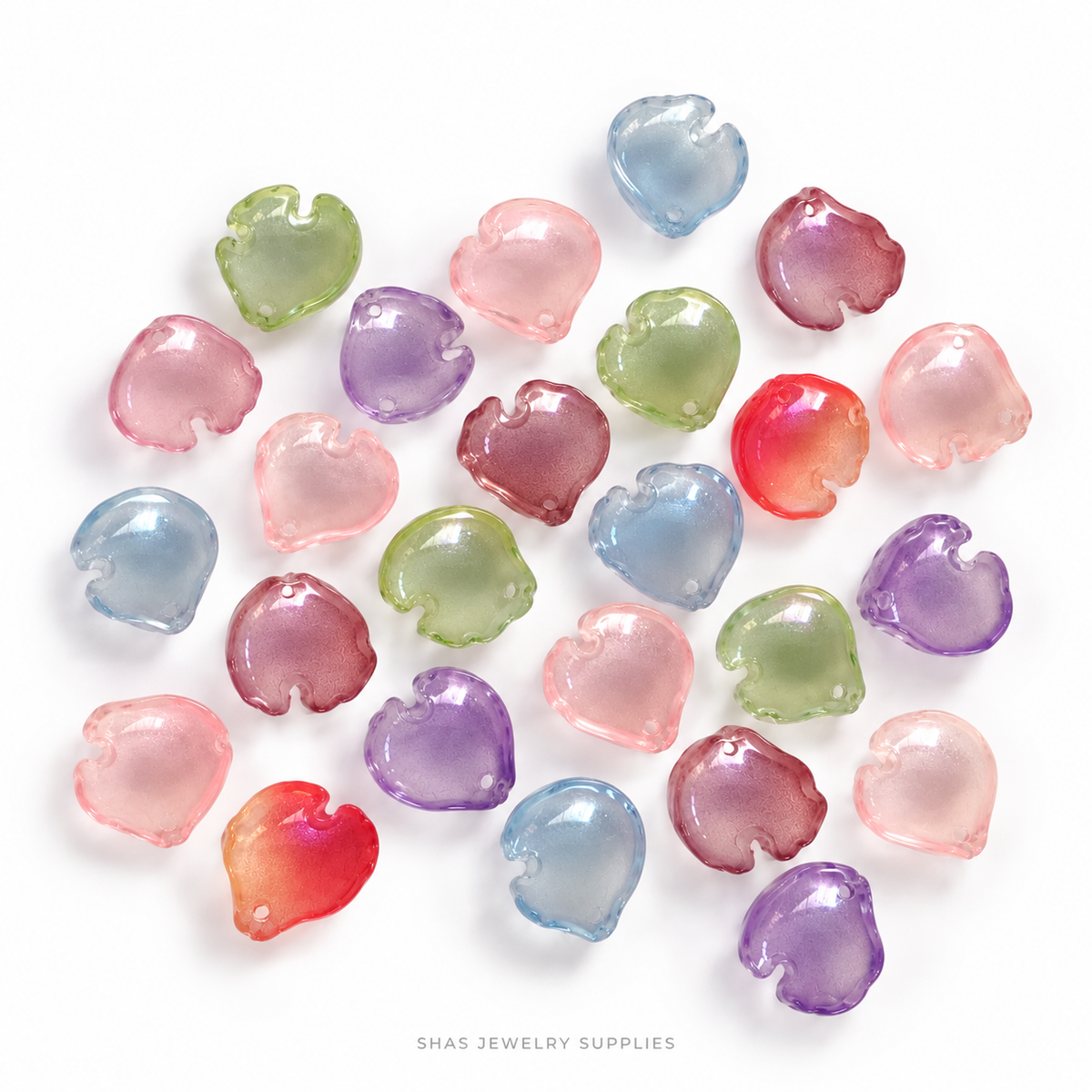 GB74 Peony Petal Glass Beads ( 1 pc ) Czech Bead