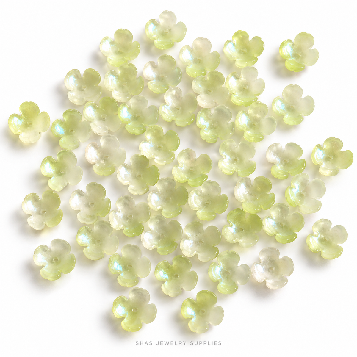 GB71 Four Petal Flower Glass Beads ( 1 pc ) Czech Bead