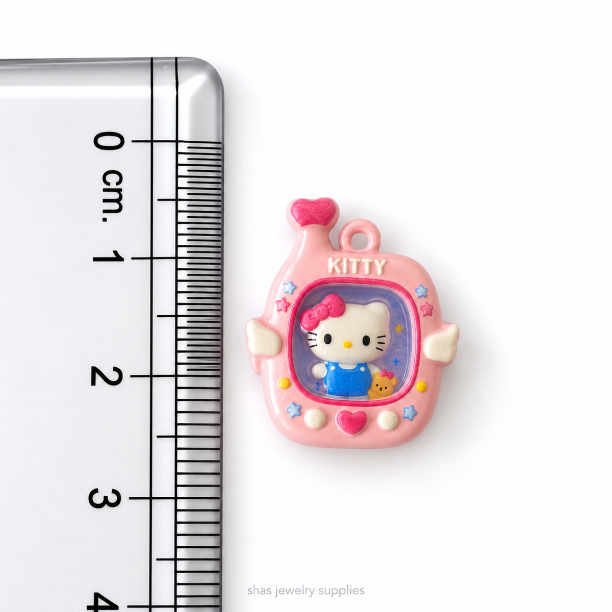 APC04R Pink Hello Kitty Tamagotchi 3D Charm ( 1 PC ) Premium Alloy Printed
