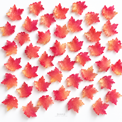 GB70 Maple Leaf Glass Beads ( 1 pc )  Lampwork Bead
