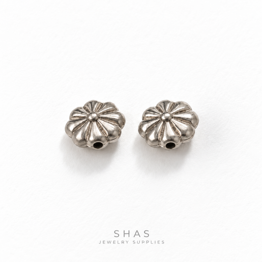 SSB34 Floral Spacer Bead ( 1 pc ) PVD Plated