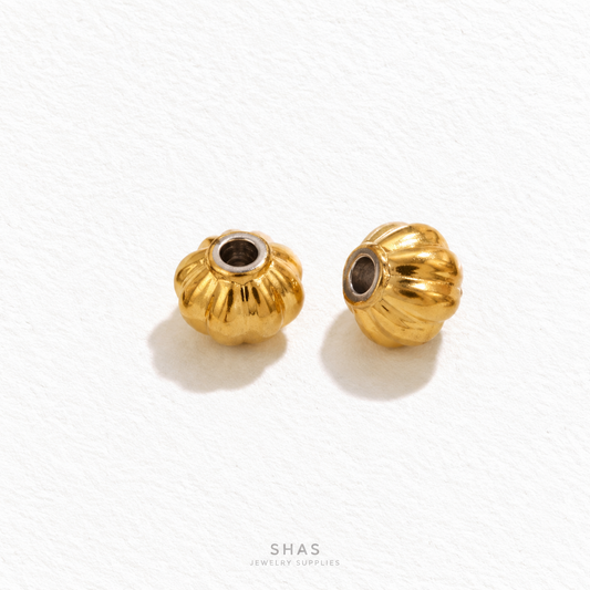 SSB24 Lantern Spacer Bead Gold ( 1 pc ) PVD Plated