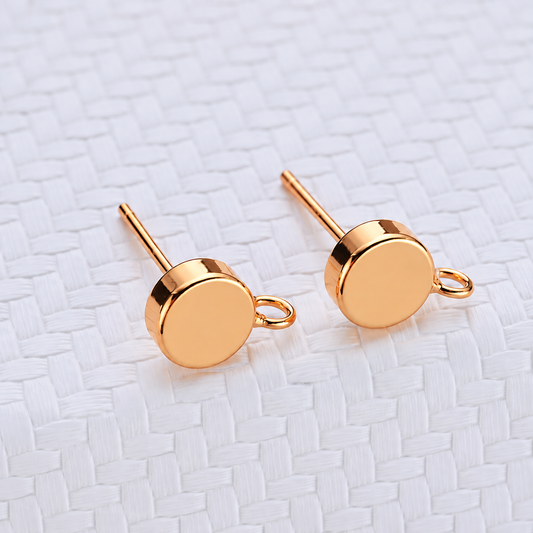 GPS02V Tiny Round Stud ( 2 pc ) 18k Gold