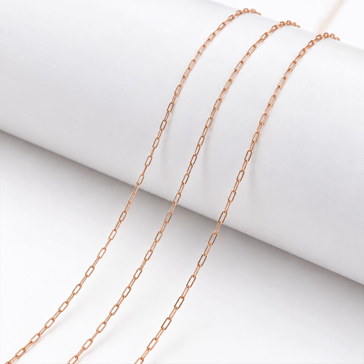 DIYS309 Daintiest Paper clip chain rose gold( 1 feet )  PVD Plated