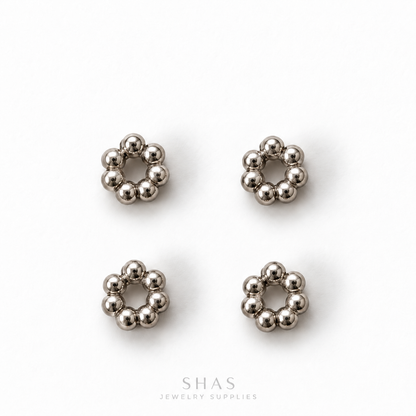 SSB33 Dot Flower Spacer Bead ( 1 pc ) PVD Plated