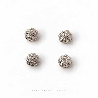 SSB39 Double layered flower Spacer Bead ( 1 pc ) PVD Plated