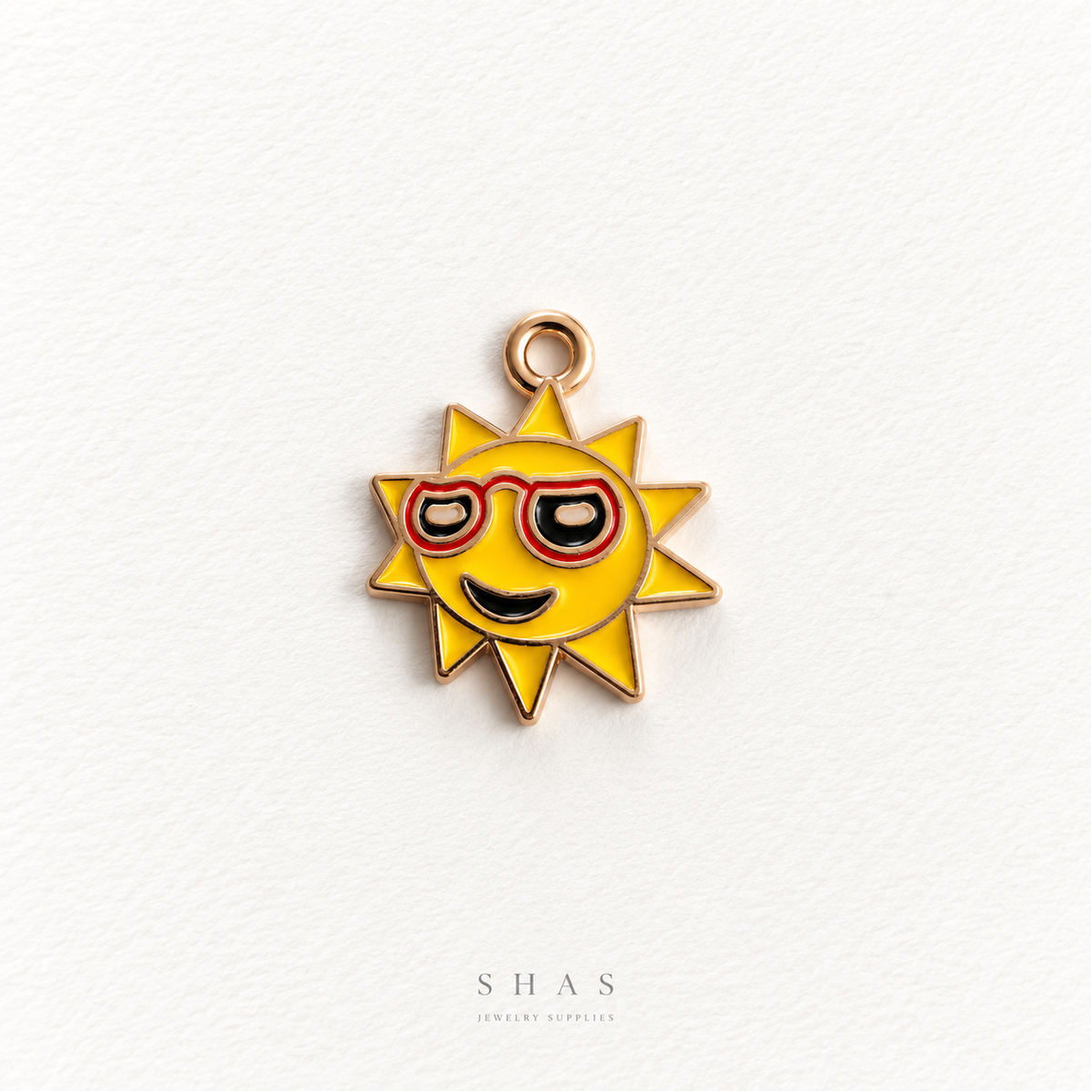 EC09Q Cute Sun Enamel Charm ( 1 pc ) High Quality Shine