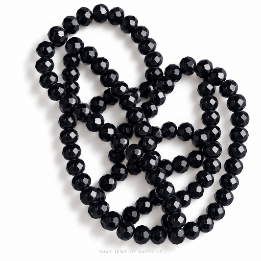 GB80E Black Wheel Crystal Beads ( 1 pc ) AAA Quality