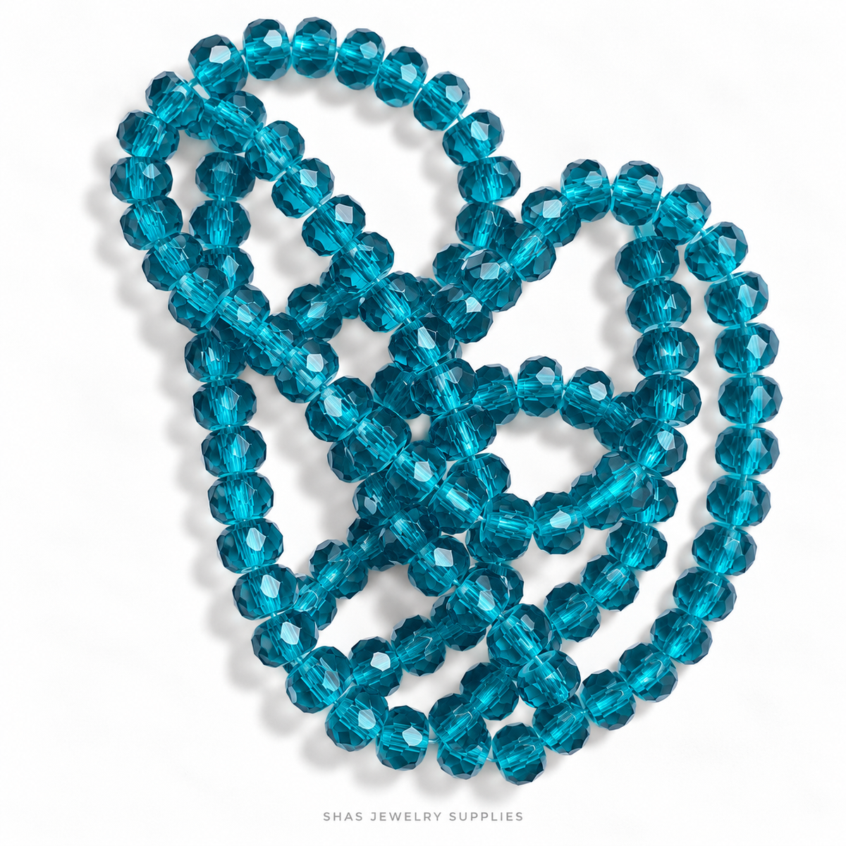 GB80J Teal Blue Wheel Crystal Beads ( 1 pc ) AAA Quality