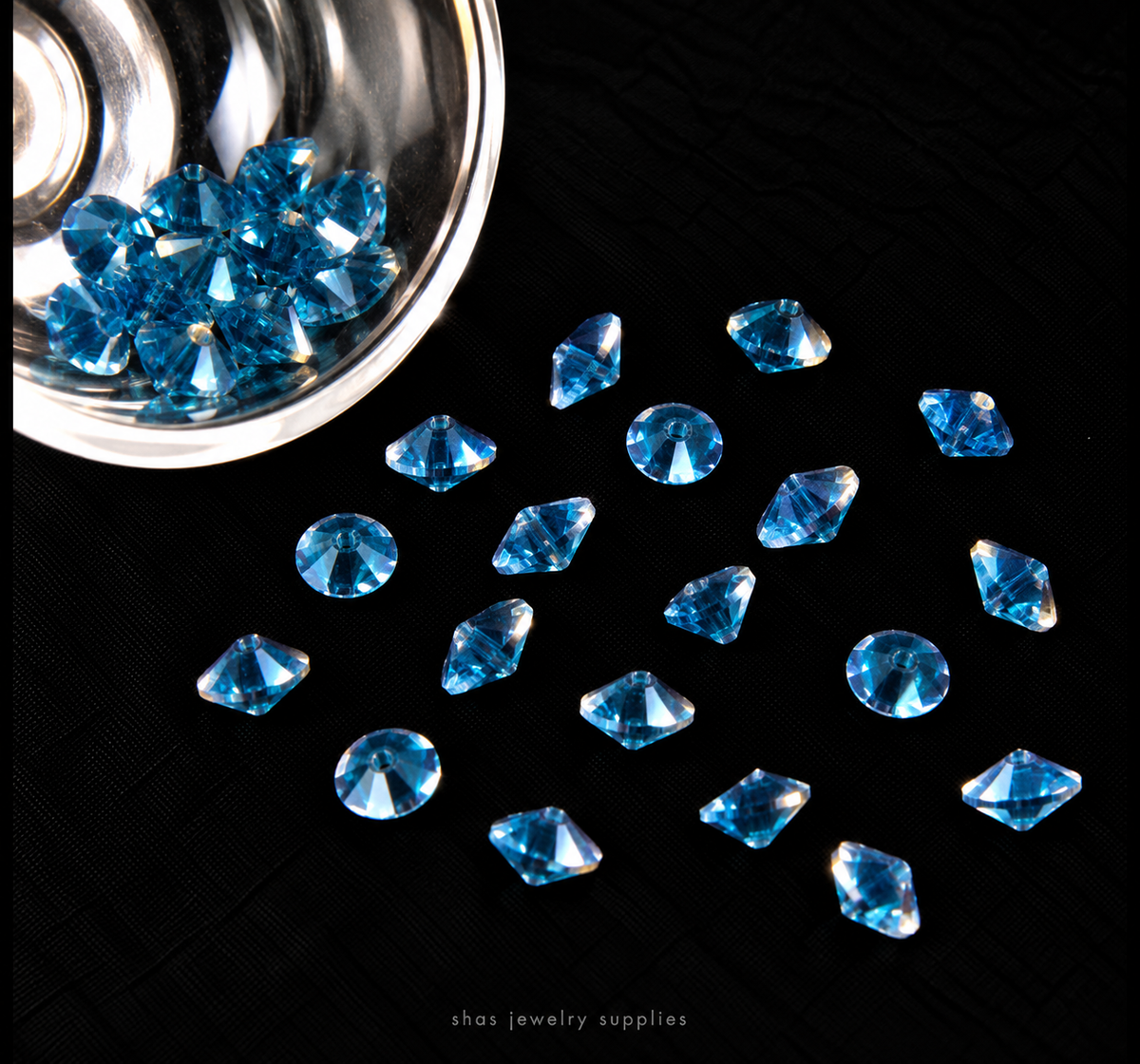 GB81 Saucer Satellite Crystal Beads Holographic Edge ( 1 pc ) 5A Quality