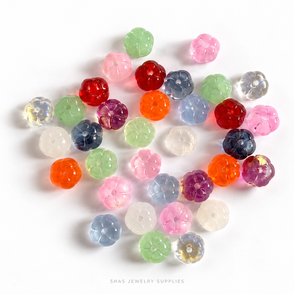 GB72 Pumpkin Glass Beads ( 1 pc ) Czech Bead