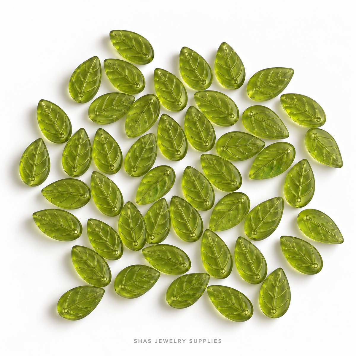 GB79 Big Leaf Gold Glass Beads ( 1 pc ) Lamp work