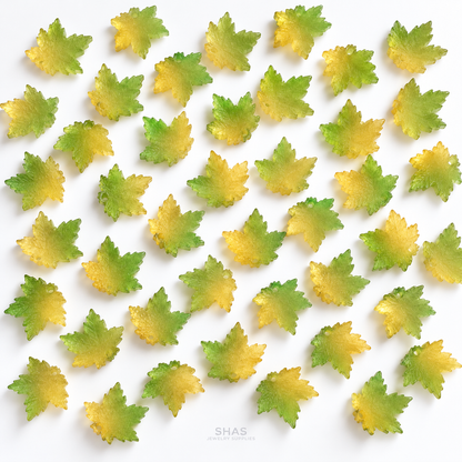 GB70 Maple Leaf Glass Beads ( 1 pc )  Lampwork Bead