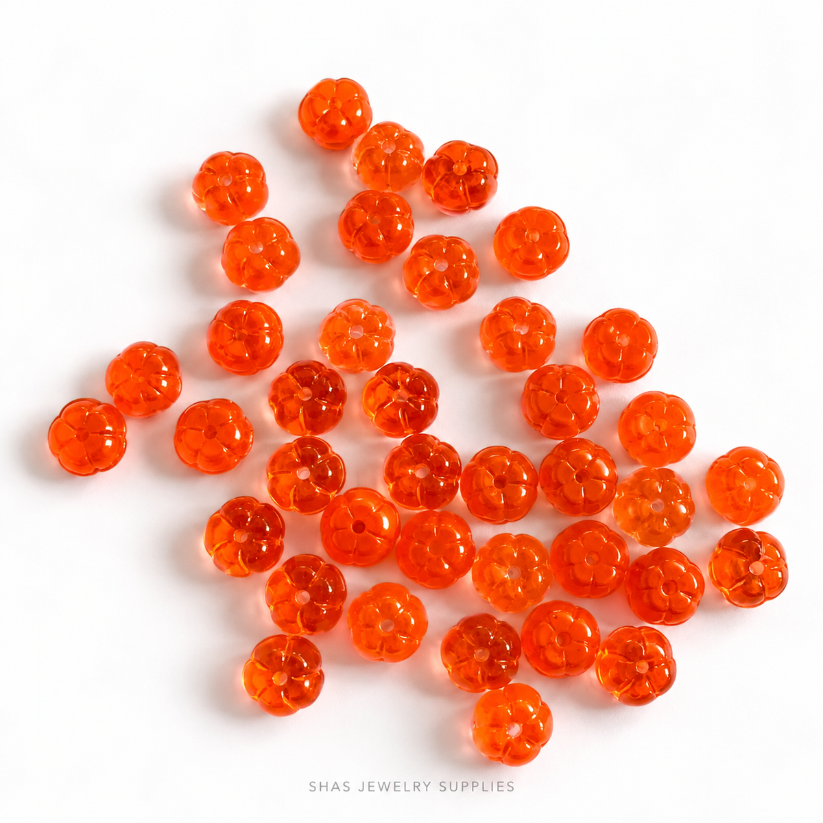 GB72 Pumpkin Glass Beads ( 1 pc ) Czech Bead
