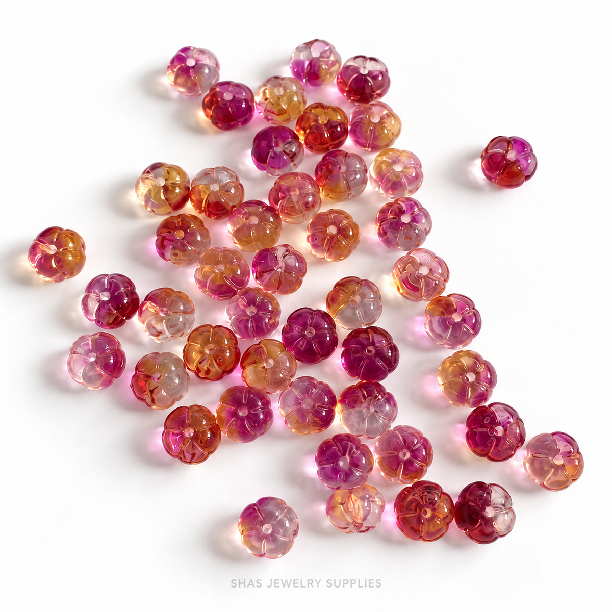 GB72 Pumpkin Glass Beads ( 1 pc ) Czech Bead