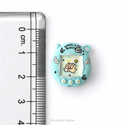 APC04U Light Blue Angel Tamagotchi 3D Charm ( 1 PC ) Premium Alloy Printed