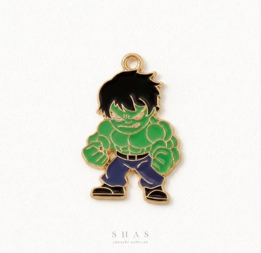 EC02H Marvel Hulk Enamel Charm ( 1 pc ) High Quality Shine
