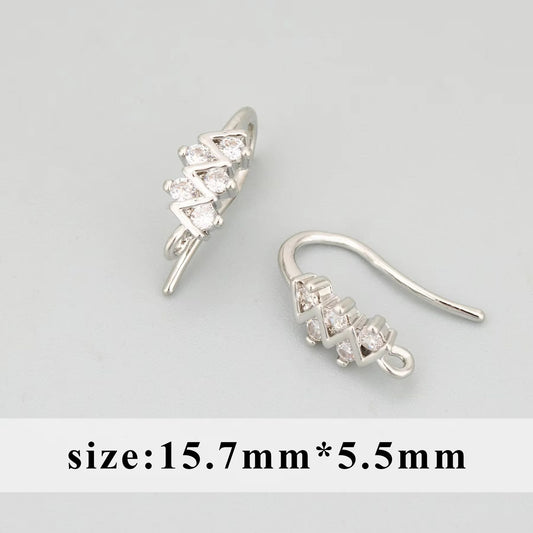ZS02F Zircon Hook Silver Plated ( 2 pc )