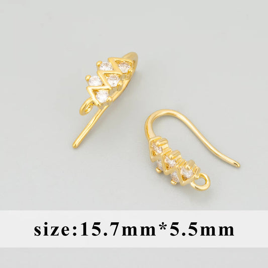 ZS02E Zircon Hook 18k gold Plated ( 2 pc )