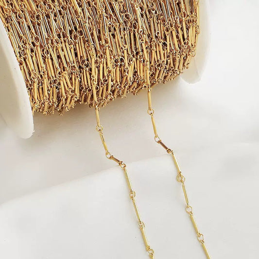 DIYB24 Bamboo Stick Chain 14k Gold Plated ( 1 feet )