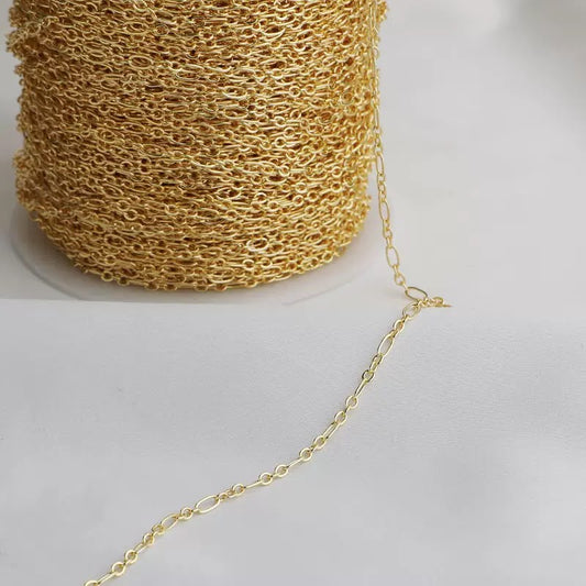 DIYB37 Paper Clip Extension Chain 14k Gold plated ( 1 feet )