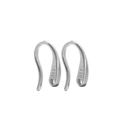 SS 3232 French Ear Hook Silver ( 2 pc ) PVD Plated