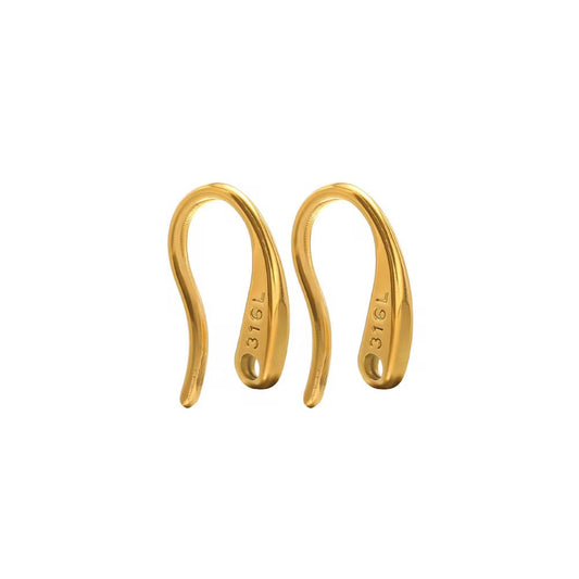 SS 3231  French Ear Hook 18k Gold ( 2 pc ) PVD Plated