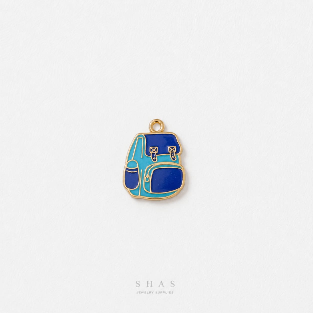 EC03X Blue Backpack Enamel Charm ( 1 pc ) High Quality Shine
