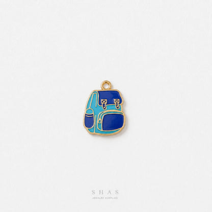 EC03X Blue Backpack Enamel Charm ( 1 pc ) High Quality Shine