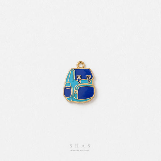 EC03X Blue Backpack Enamel Charm ( 1 pc ) High Quality Shine