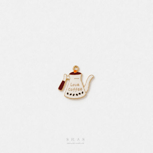 EC04U Coffee Pot Enamel Charm ( 1 pc ) High Quality Shine