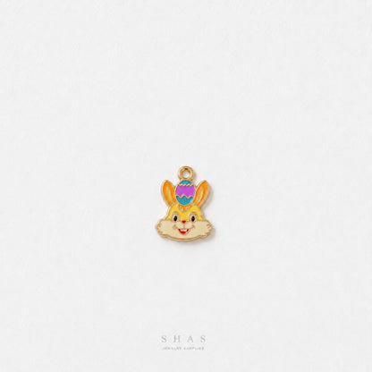 EC04Z Easter Bunny Enamel Charm ( 1 pc ) High Quality Shine