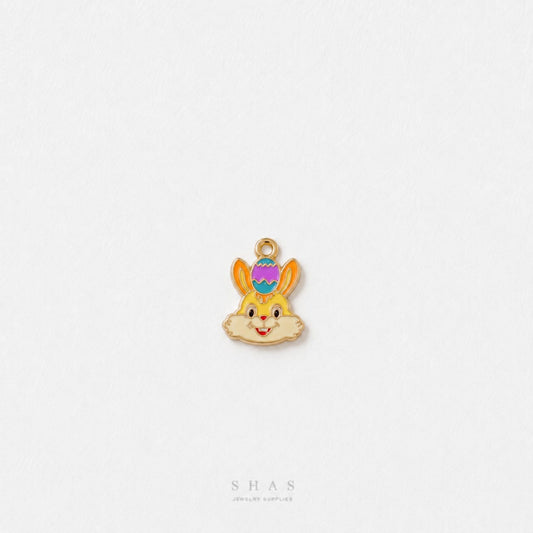 EC04Z Easter Bunny Enamel Charm ( 1 pc ) High Quality Shine