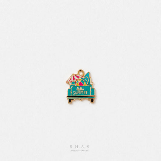 EC05A Vacation Car Enamel Charm ( 1 pc ) High Quality Shine