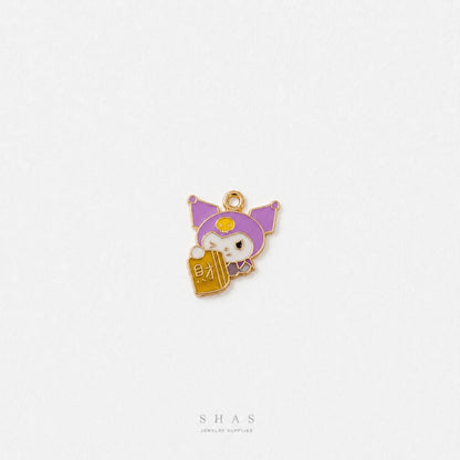 EC03Y Kuromi Enamel Charm ( 1 pc ) High Quality Shine