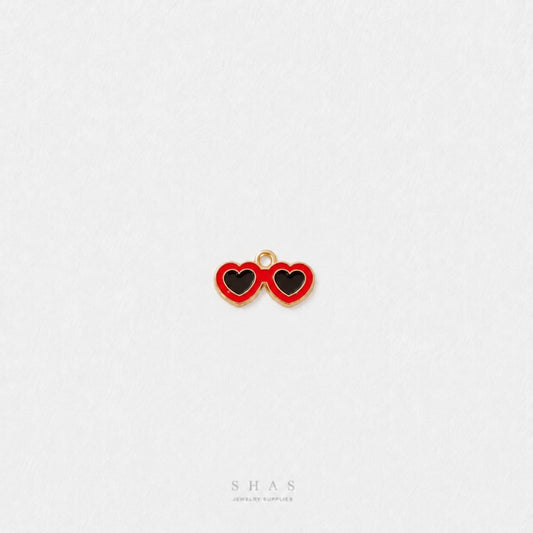 EC04C Love Sunglasses Enamel Charm ( 1 pc ) High Quality Shine