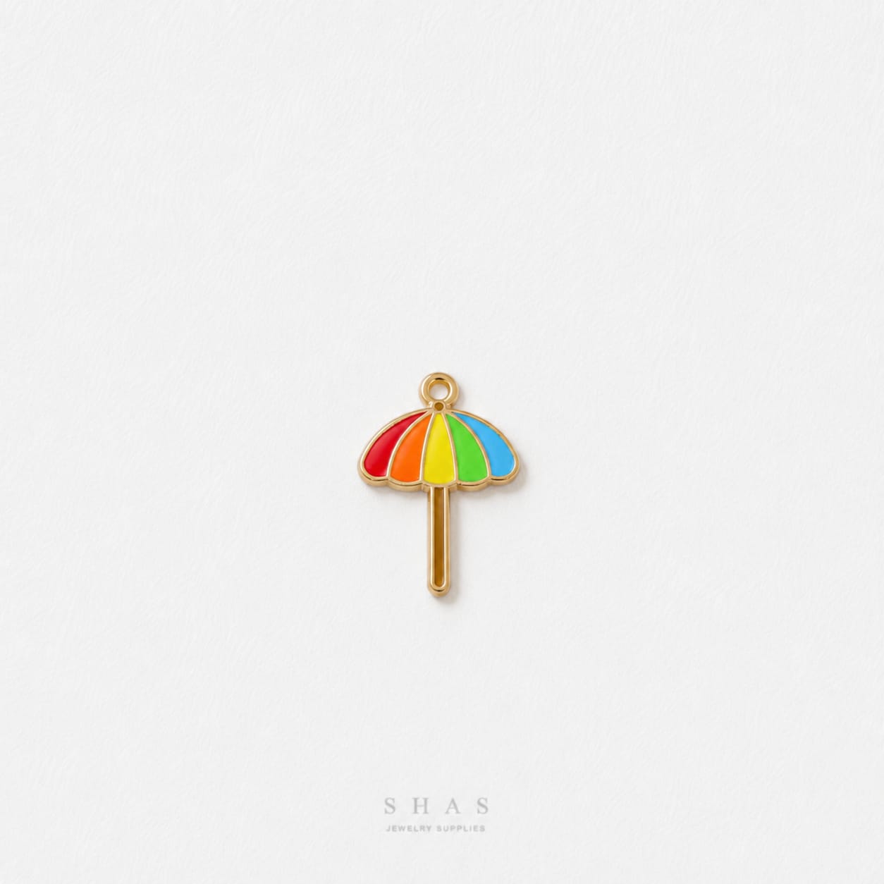 EC04T Beach Umbrella Enamel Charm ( 1 pc ) High Quality Shine